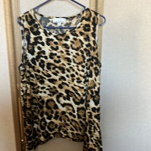 Carolyn Taylor Black and Tan Patterned Blouse 1X